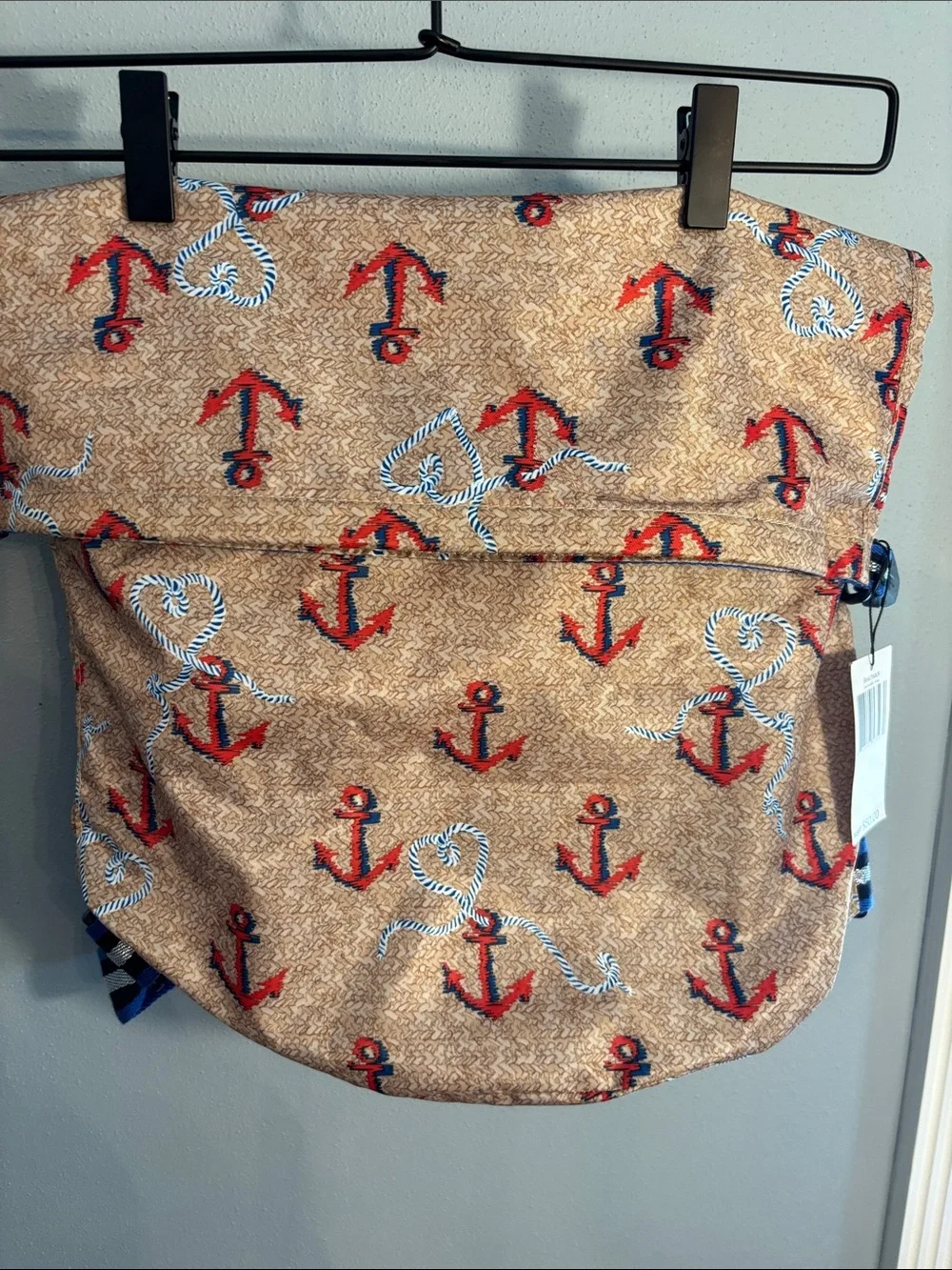 Vera Bradley Ahoy Beachsack anchor Print Roll-Top Backpack - NEW